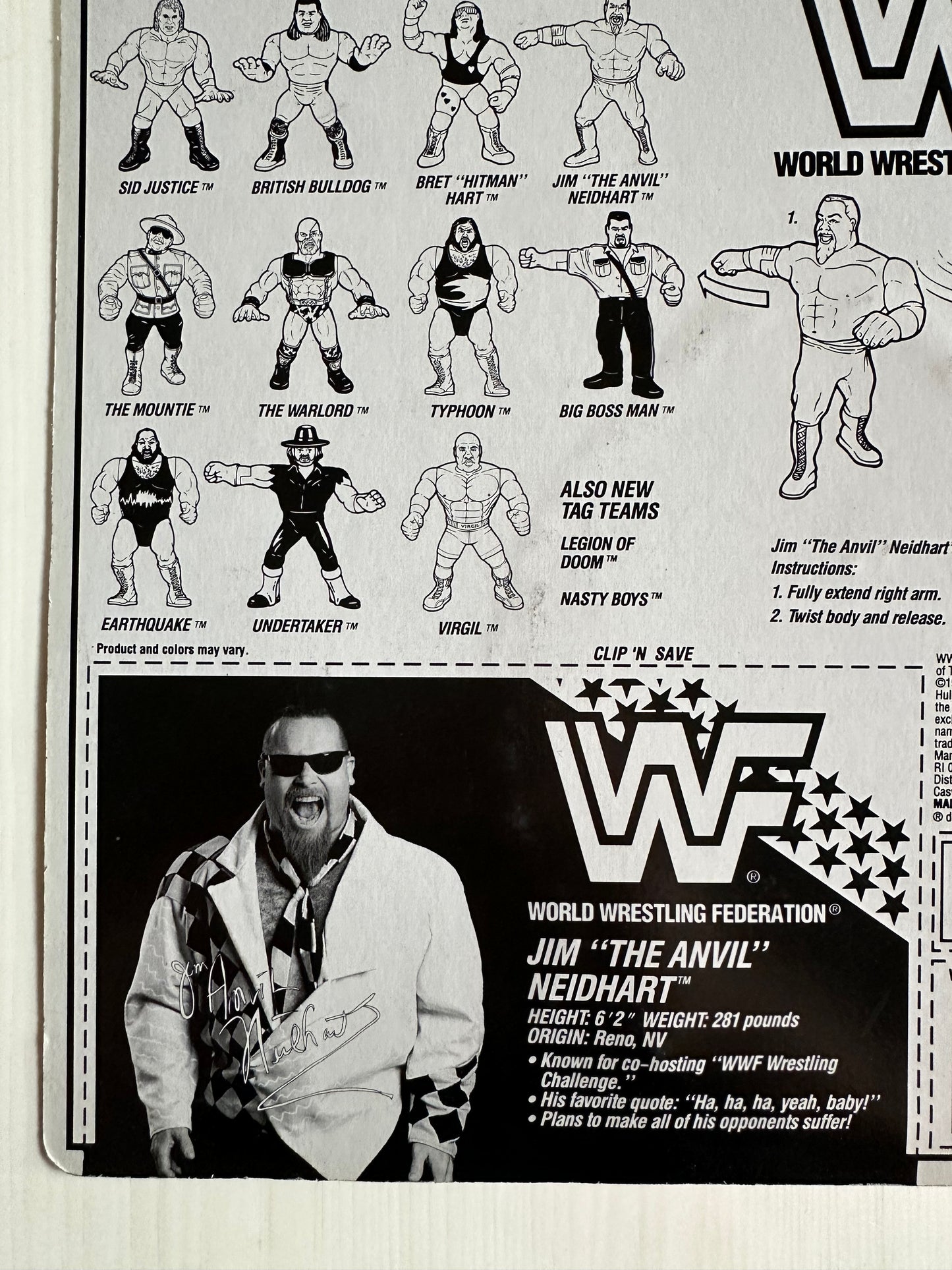 Jim the Anvil Neidhart Series 6 WWF Hasbro MOC figure