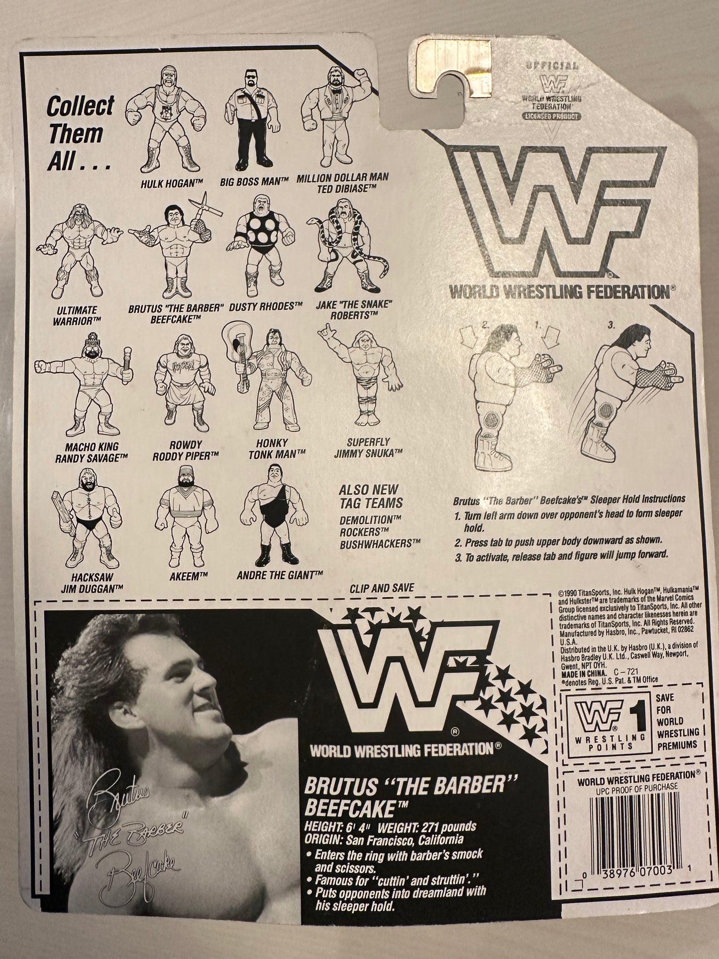 Brutus the Barber Beefcake Series 1 WWF Hasbro