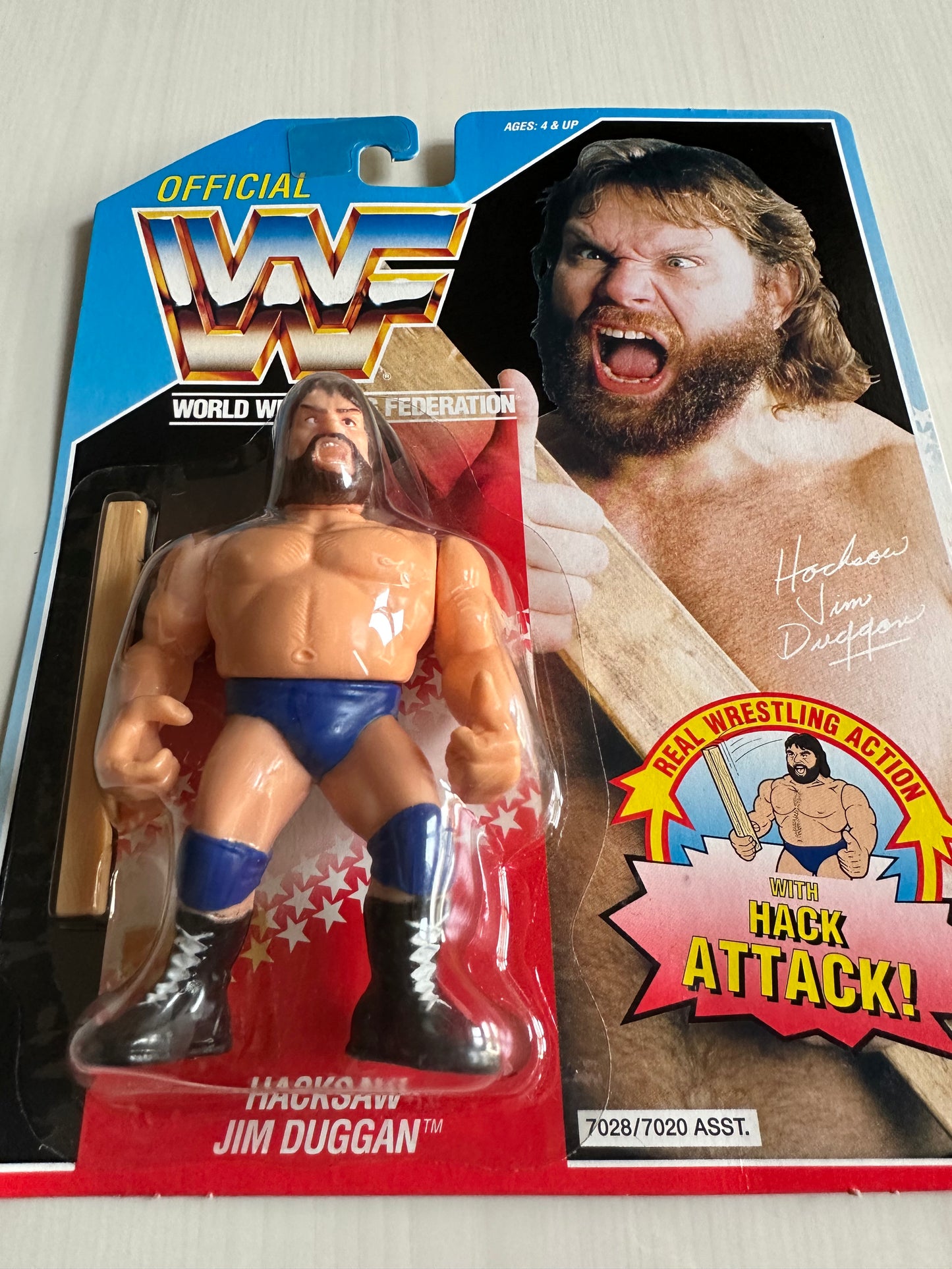 Hacksaw Jim Duggan Series 2 WWF Hasbro MOC figure