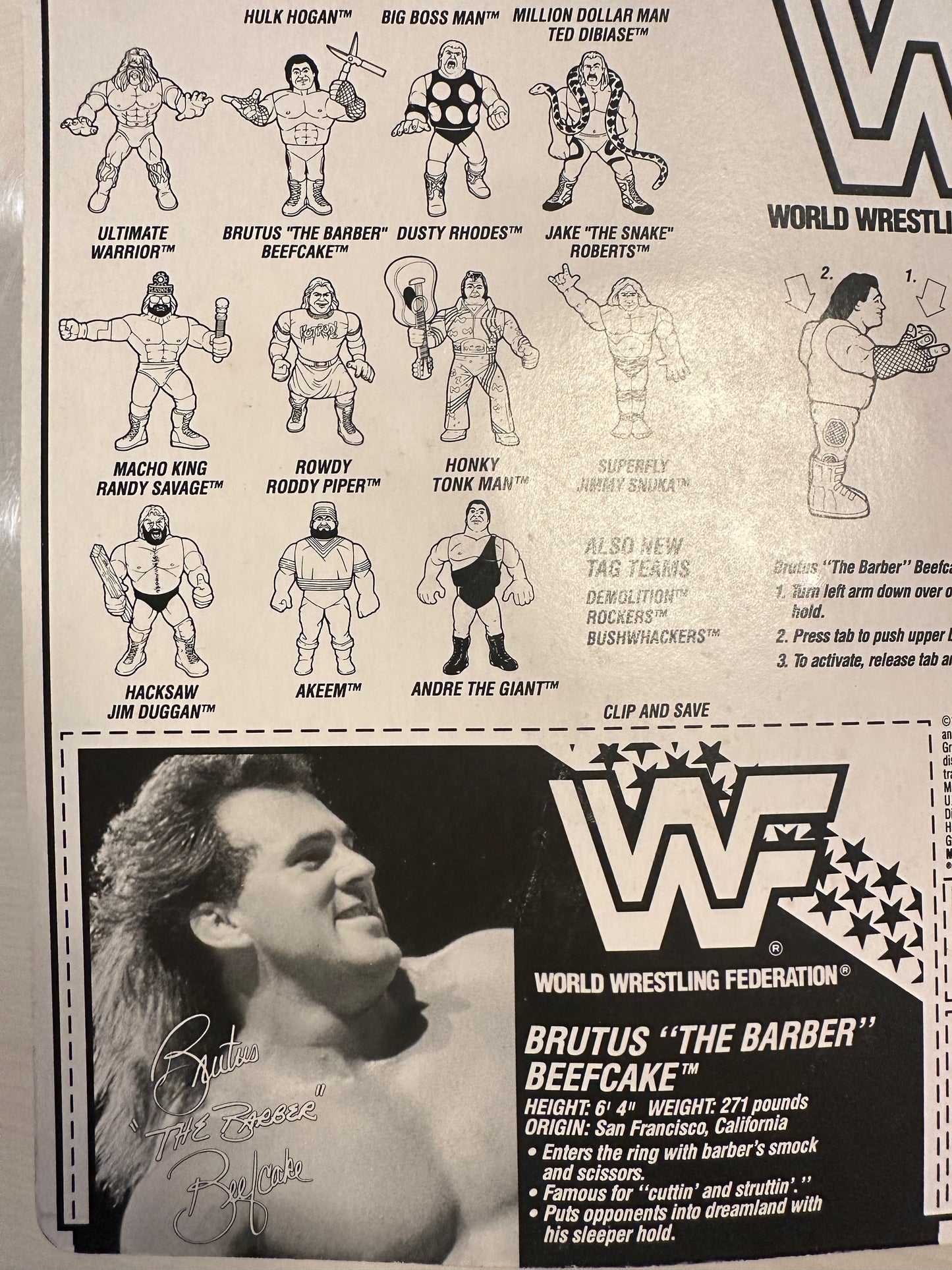 Brutus the Barber Beefcake Series 1 WWF Hasbro