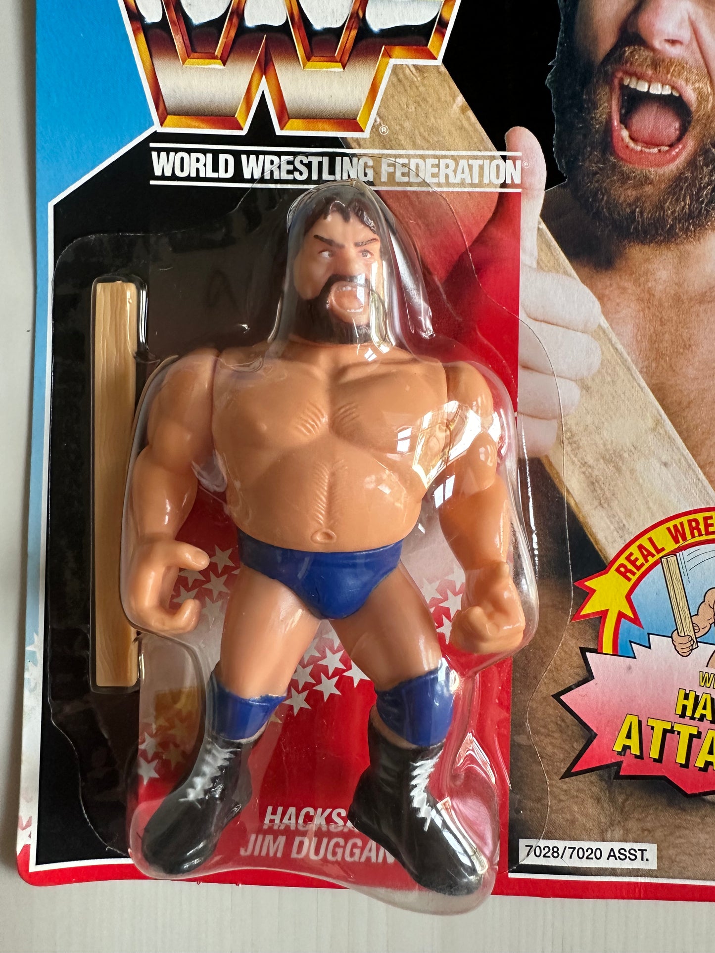 Hacksaw Jim Duggan Series 2 WWF Hasbro MOC figure