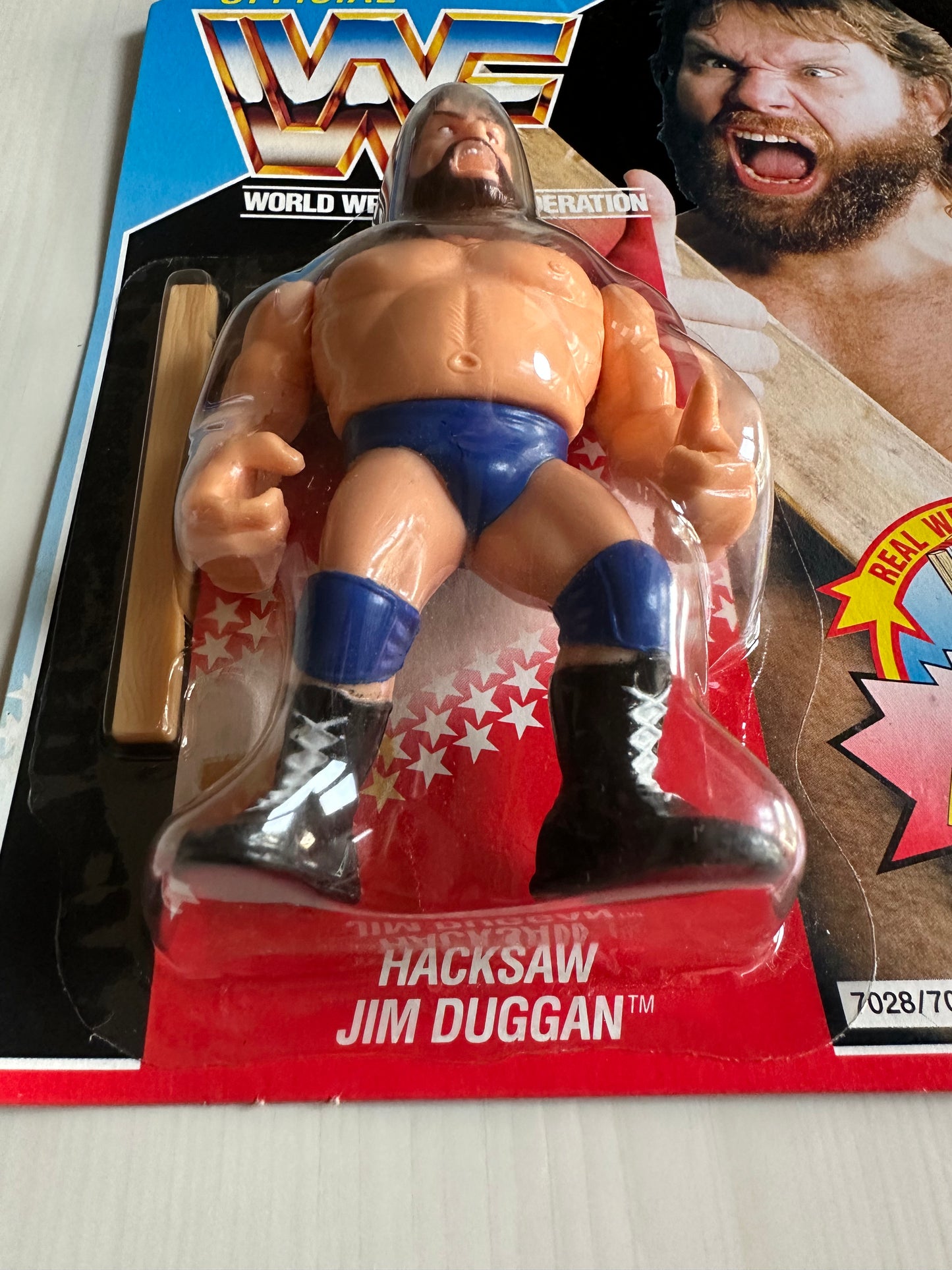 Hacksaw Jim Duggan Series 2 WWF Hasbro MOC figure