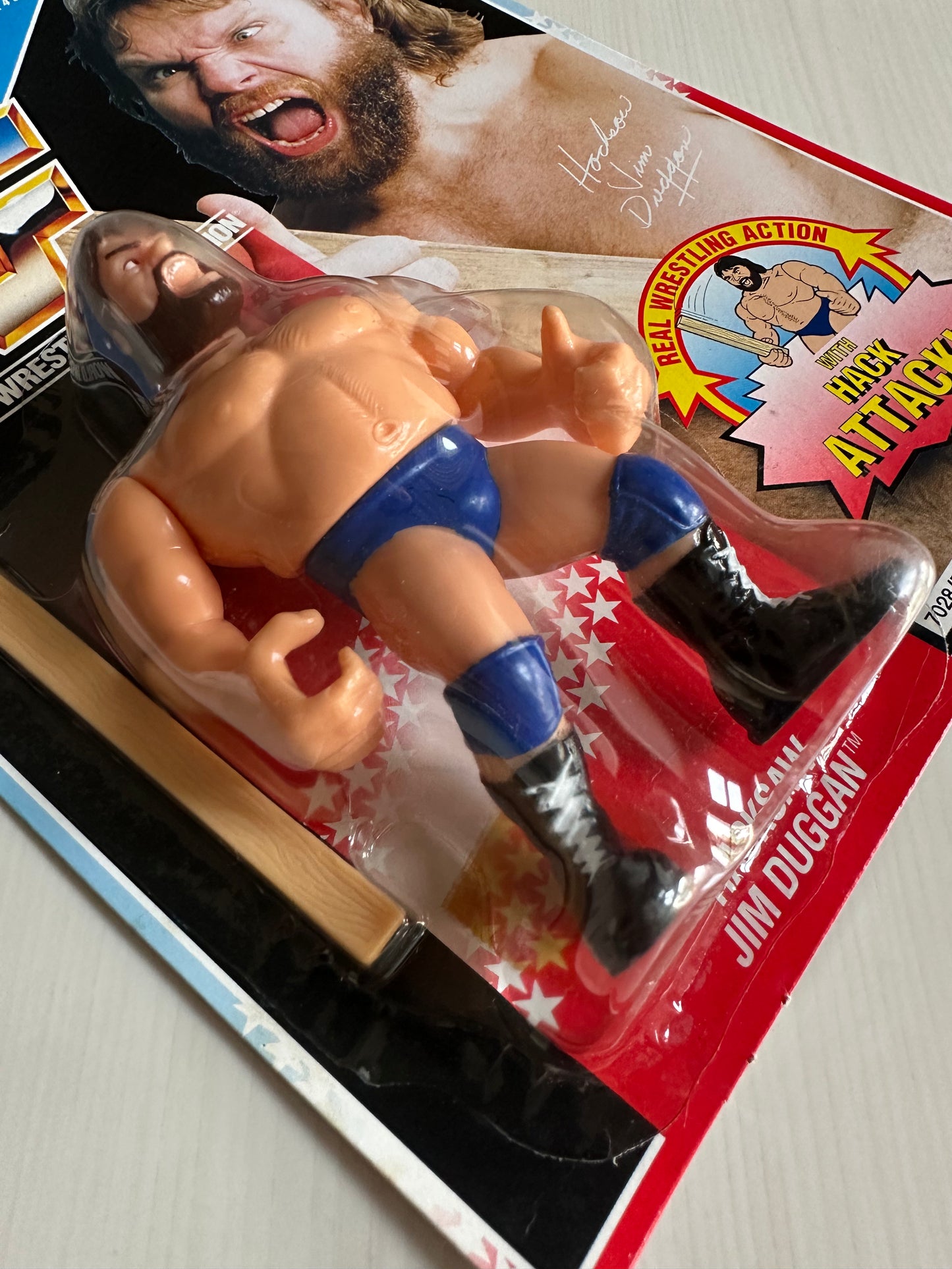 Hacksaw Jim Duggan Series 2 WWF Hasbro MOC figure