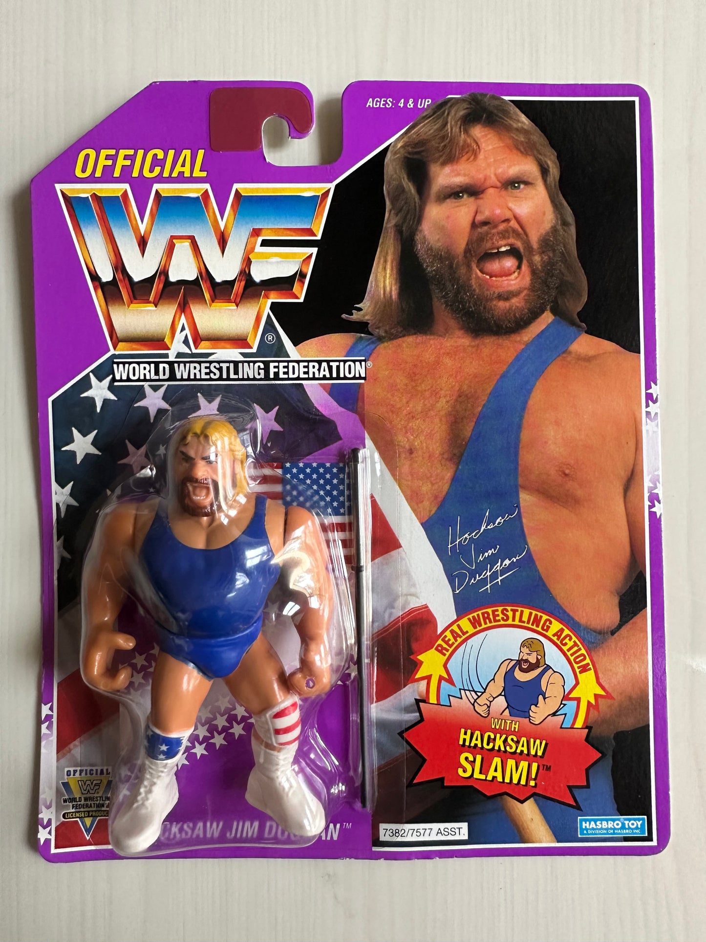 Hacksaw Jim Duggan Series 9 WWF Hasbro MOC figure