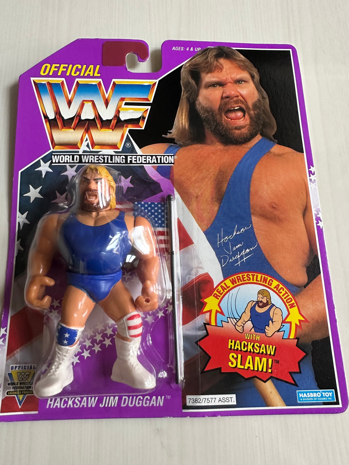 Hacksaw Jim Duggan Series 9 WWF Hasbro MOC figure
