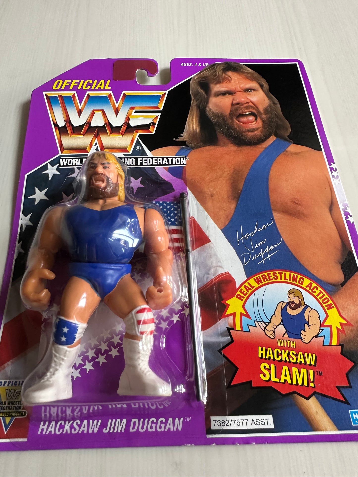 Hacksaw Jim Duggan Series 9 WWF Hasbro MOC figure