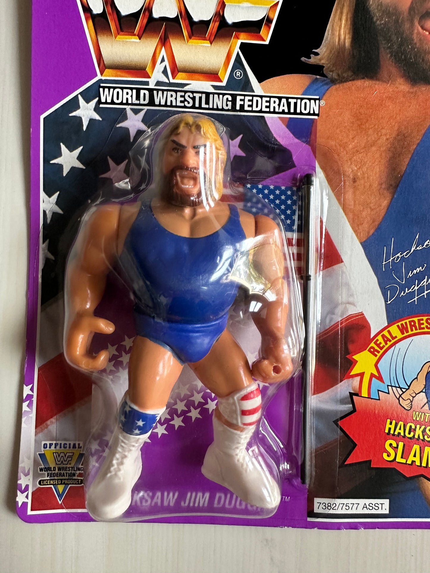 Hacksaw Jim Duggan Series 9 WWF Hasbro MOC figure