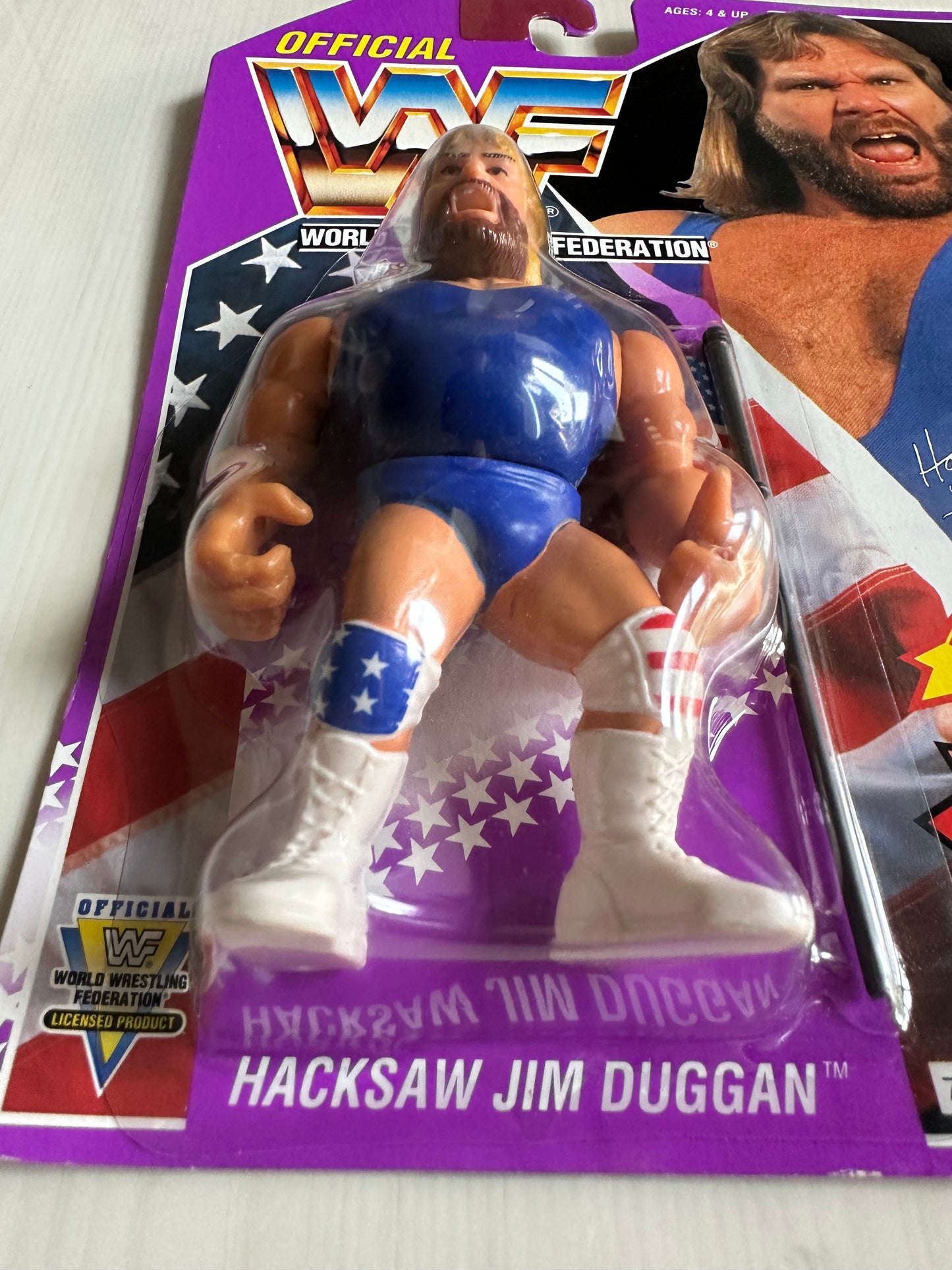 Hacksaw Jim Duggan Series 9 WWF Hasbro MOC figure