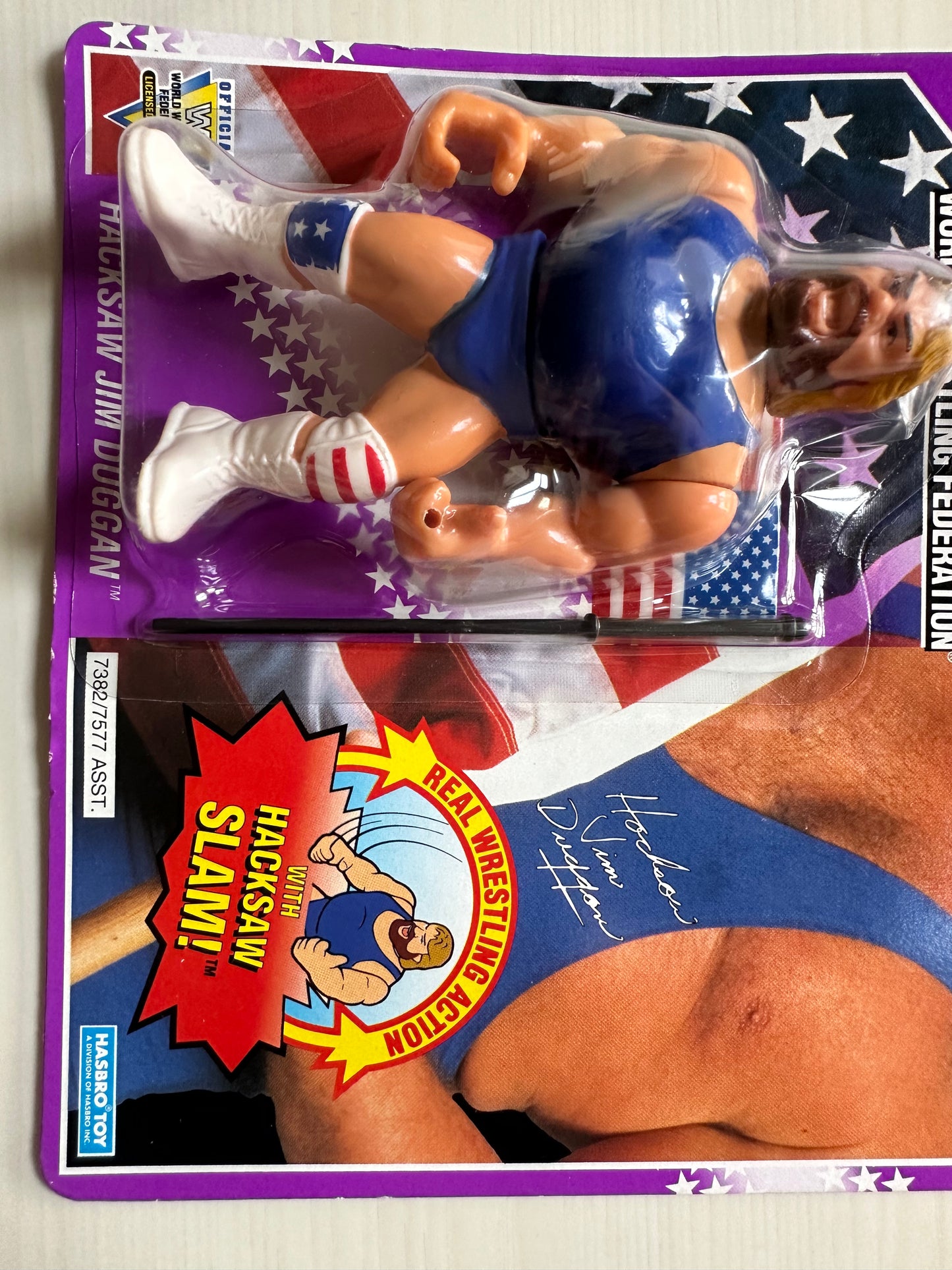 Hacksaw Jim Duggan Series 9 WWF Hasbro MOC figure