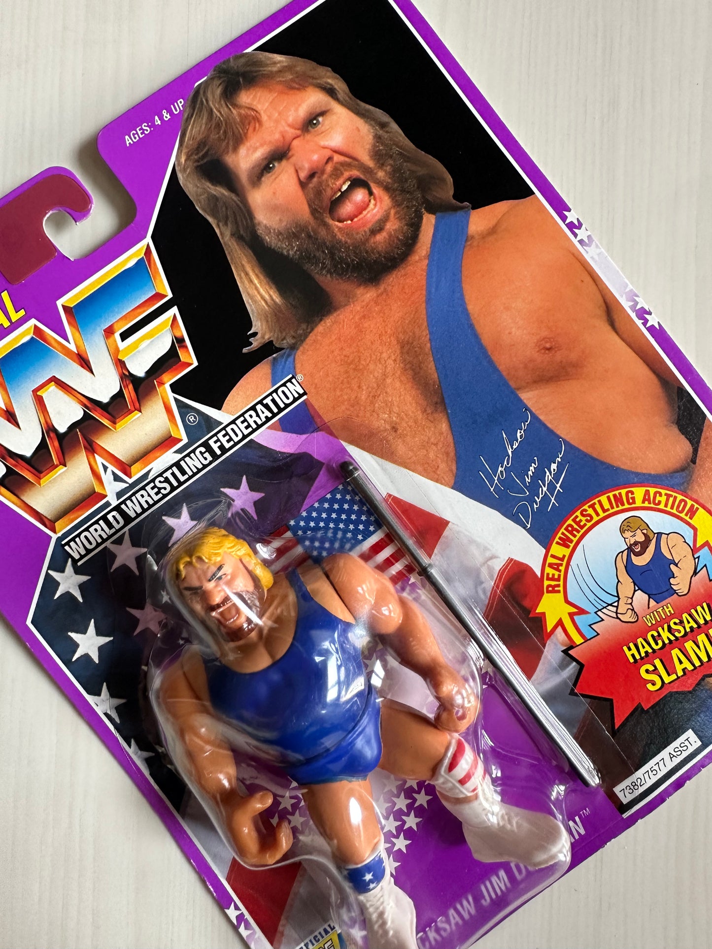 Hacksaw Jim Duggan Series 9 WWF Hasbro MOC figure