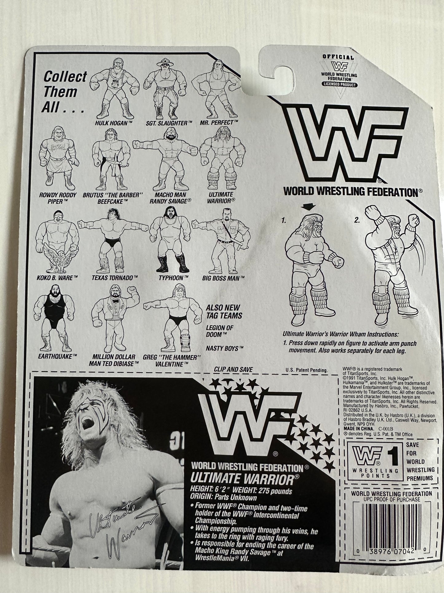 Ultimate Warrior Series 3 WWF Hasbro MOC figure