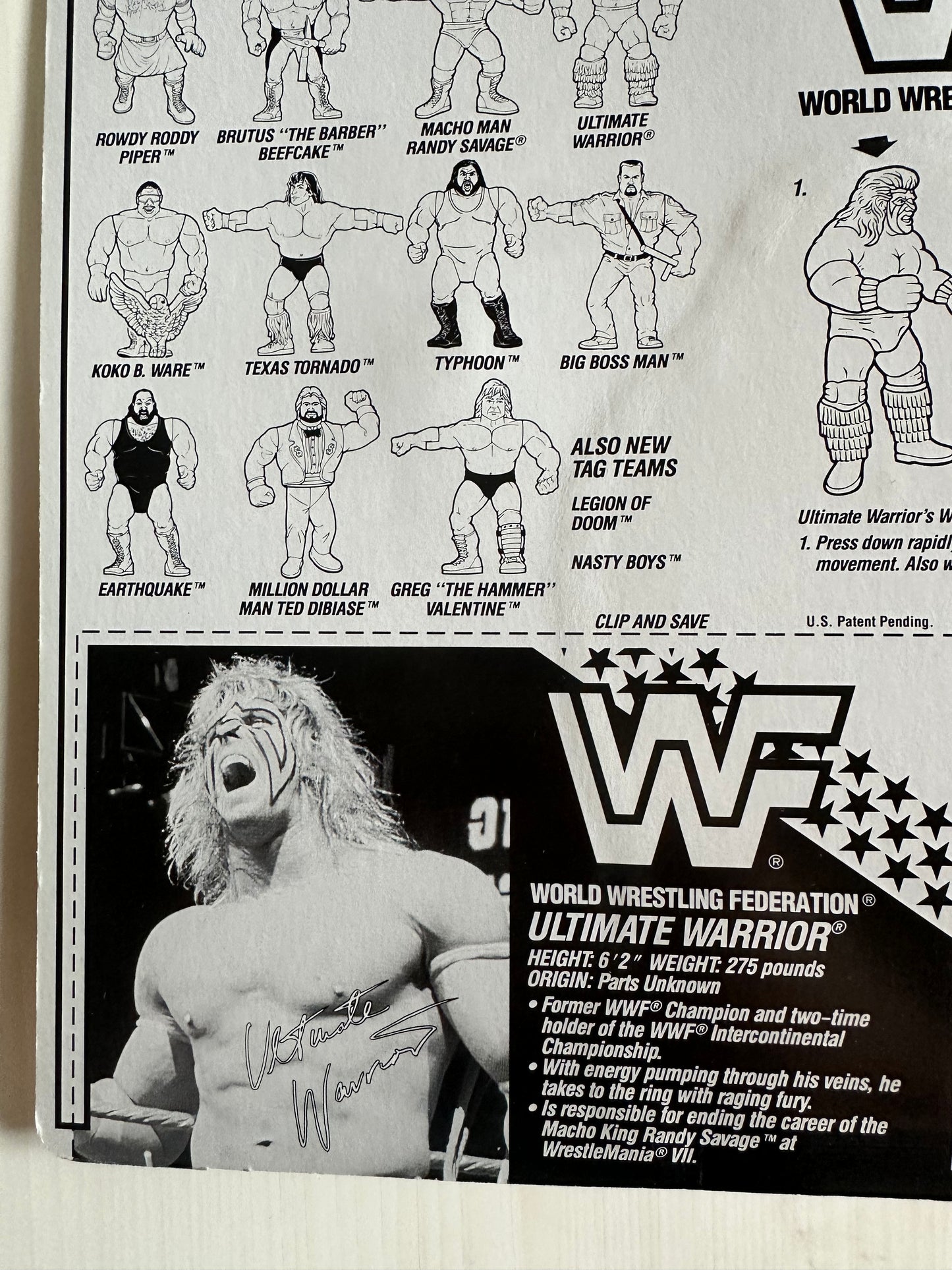 Ultimate Warrior Series 3 WWF Hasbro MOC figure
