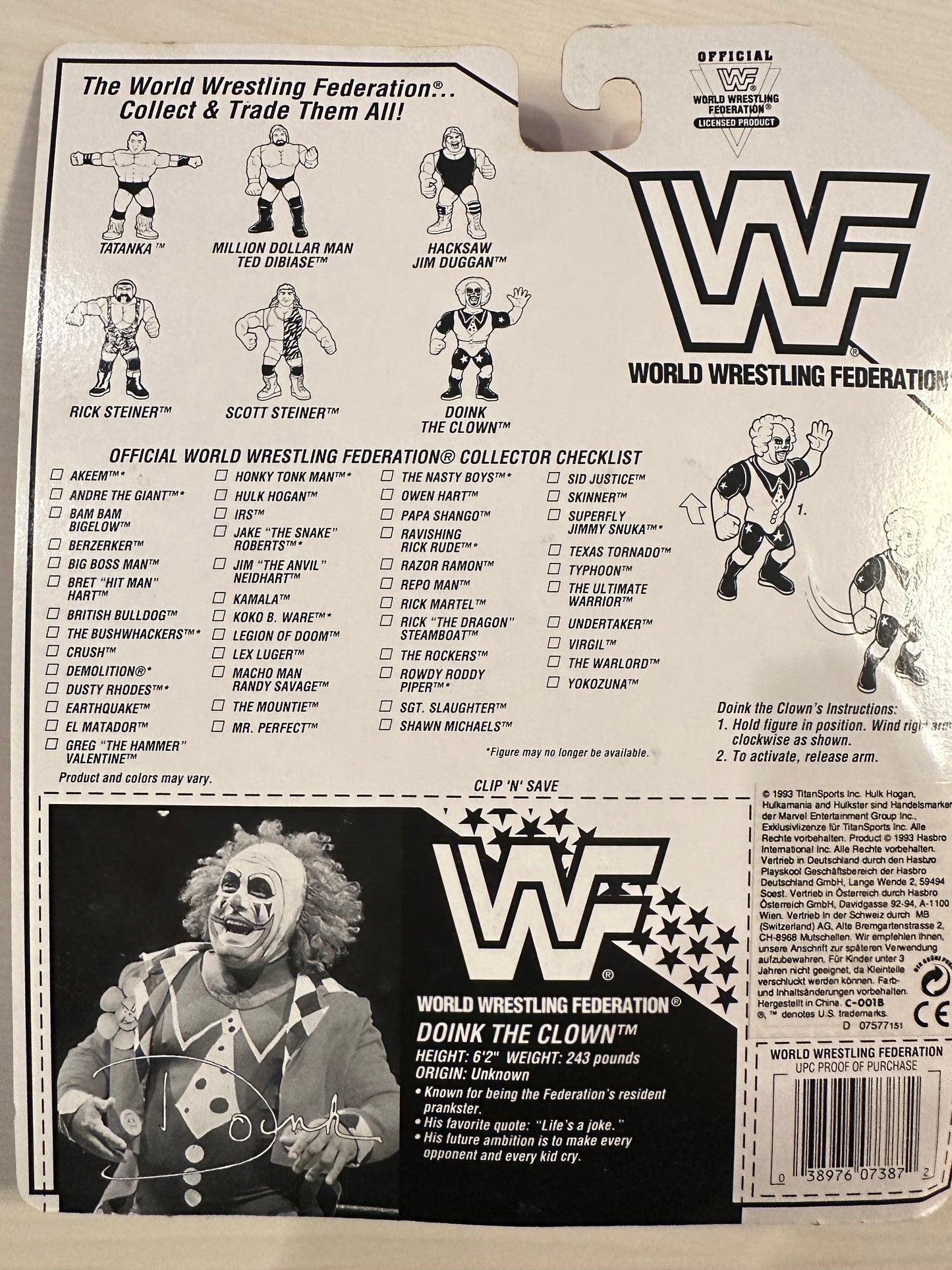 Doink the Clown Series 9 WWF Hasbro