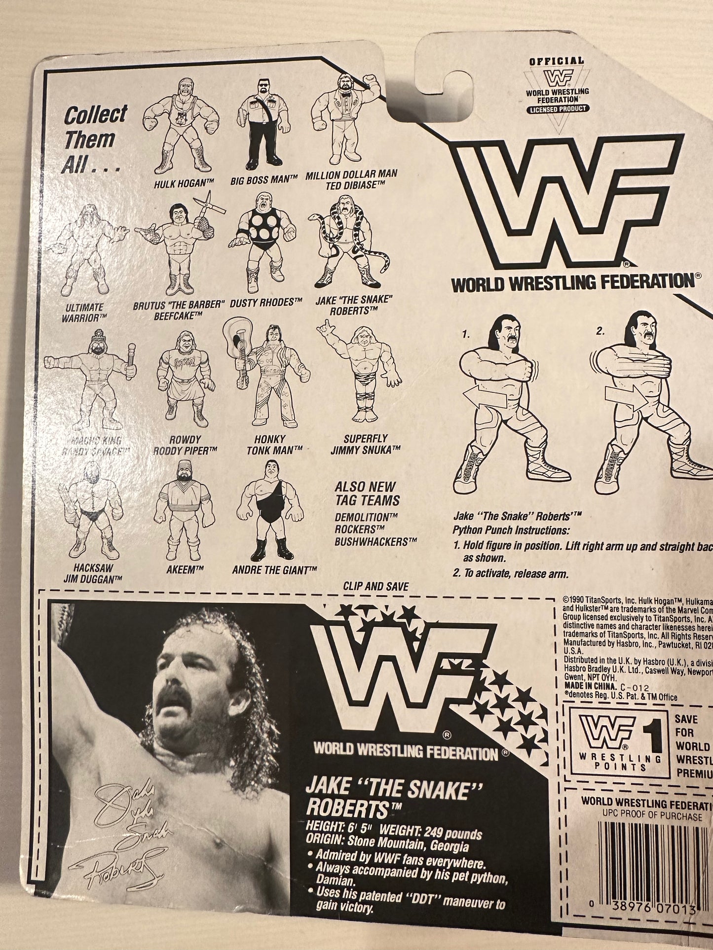 Jake the Snake Roberts Series 1 WWF Hasbro