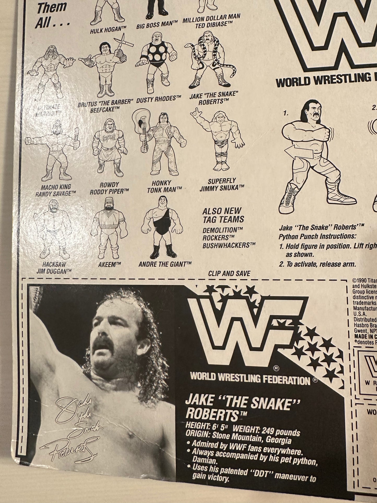 Jake the Snake Roberts Series 1 WWF Hasbro
