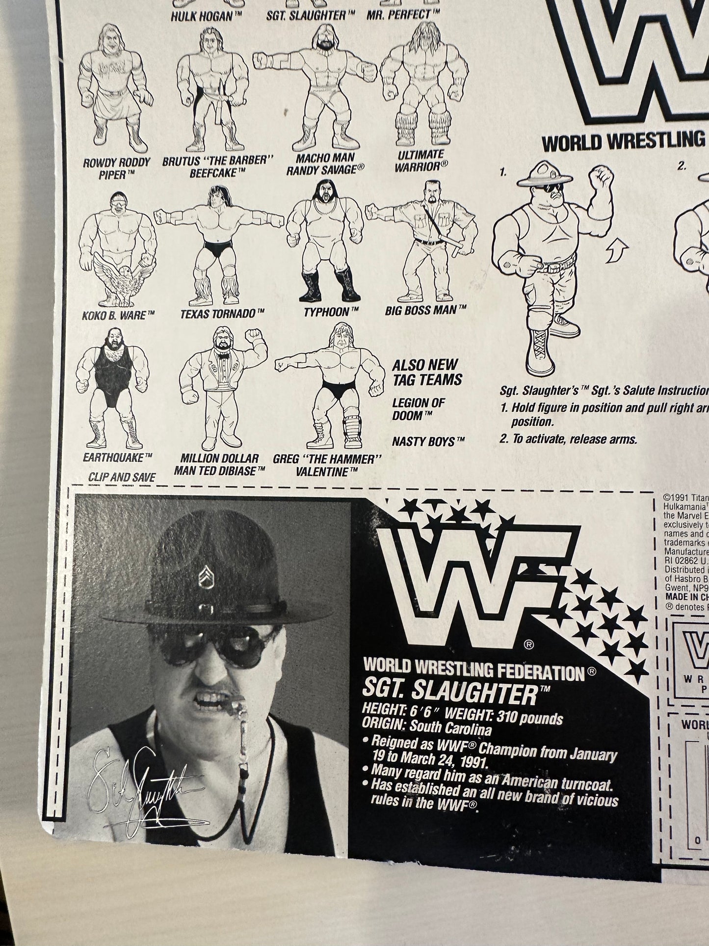Sgt Slaughter Series 3 WWF Hasbro