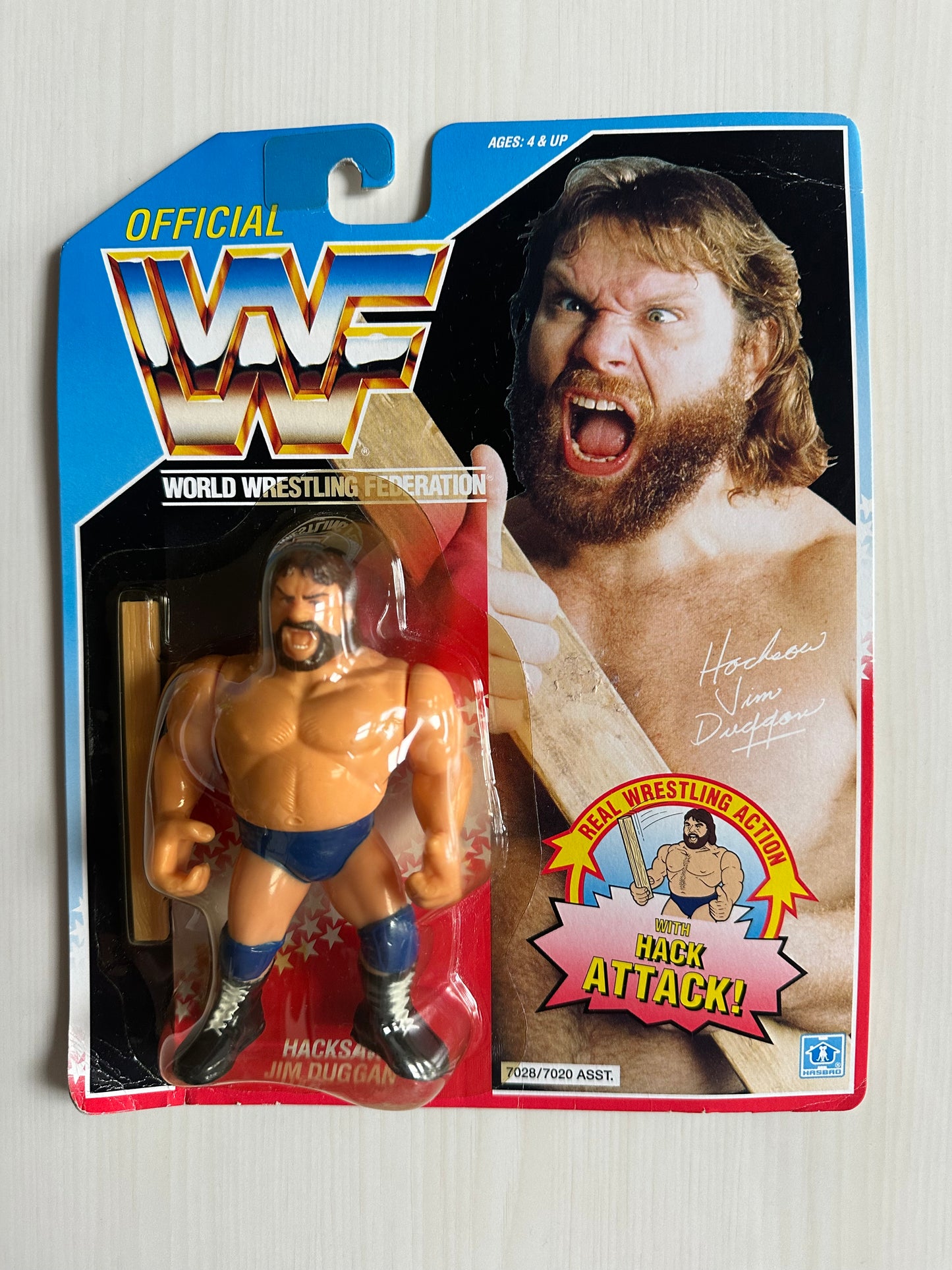 Hacksaw Jim Duggan Series 2 WWF Hasbro MOC figure