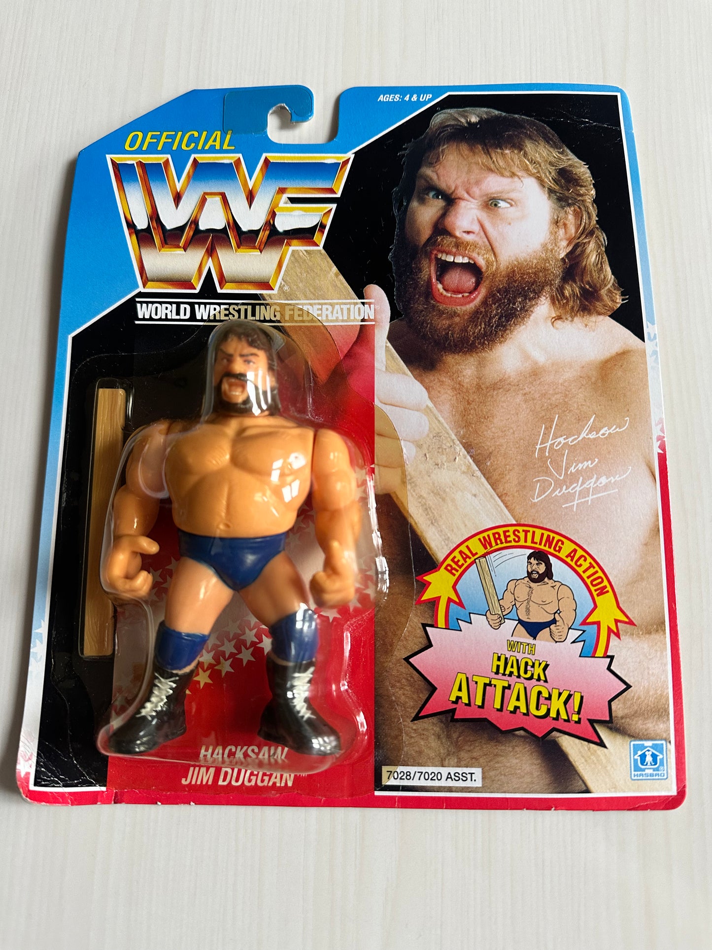 Hacksaw Jim Duggan Series 2 WWF Hasbro MOC figure