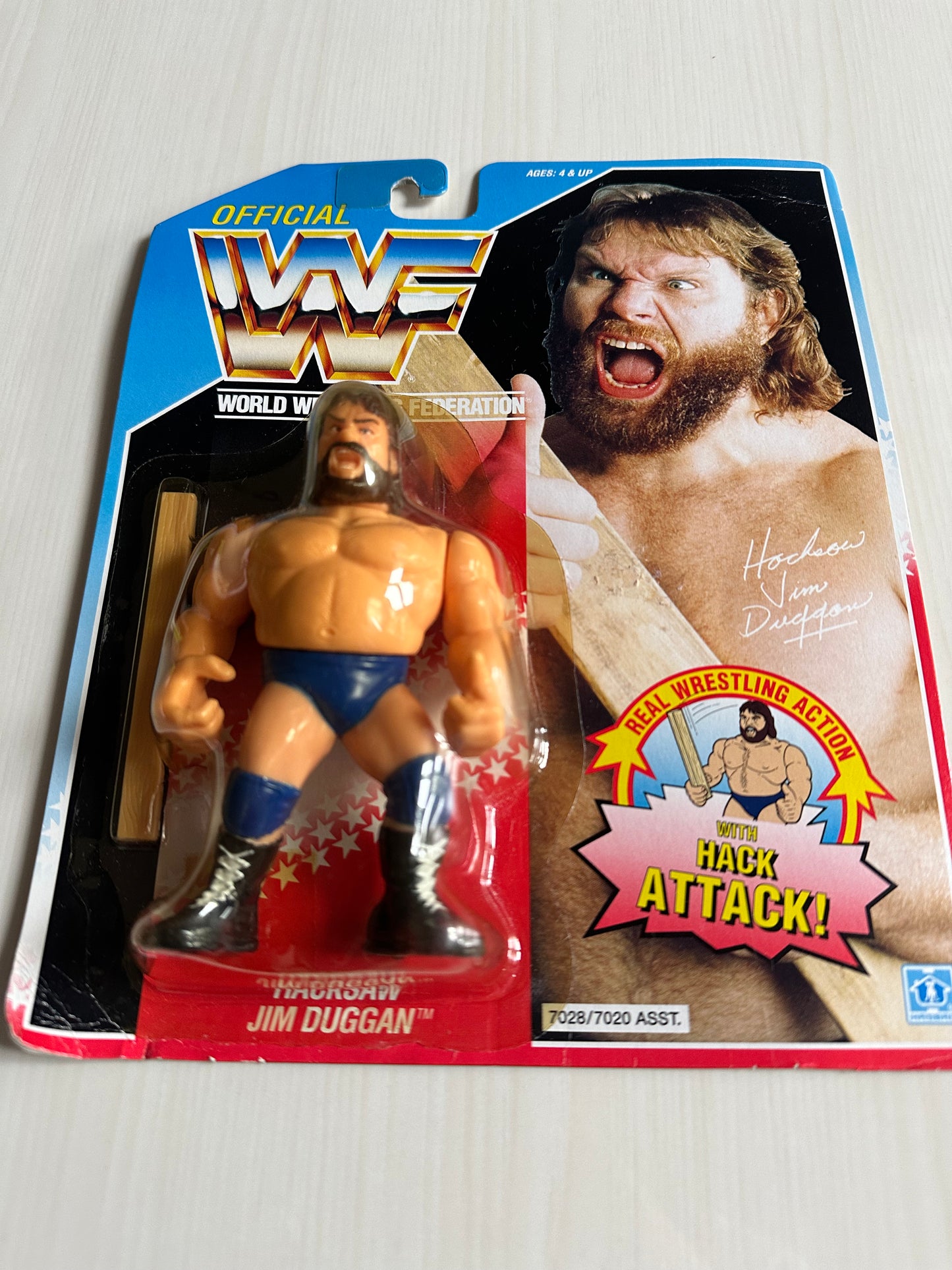 Hacksaw Jim Duggan Series 2 WWF Hasbro MOC figure