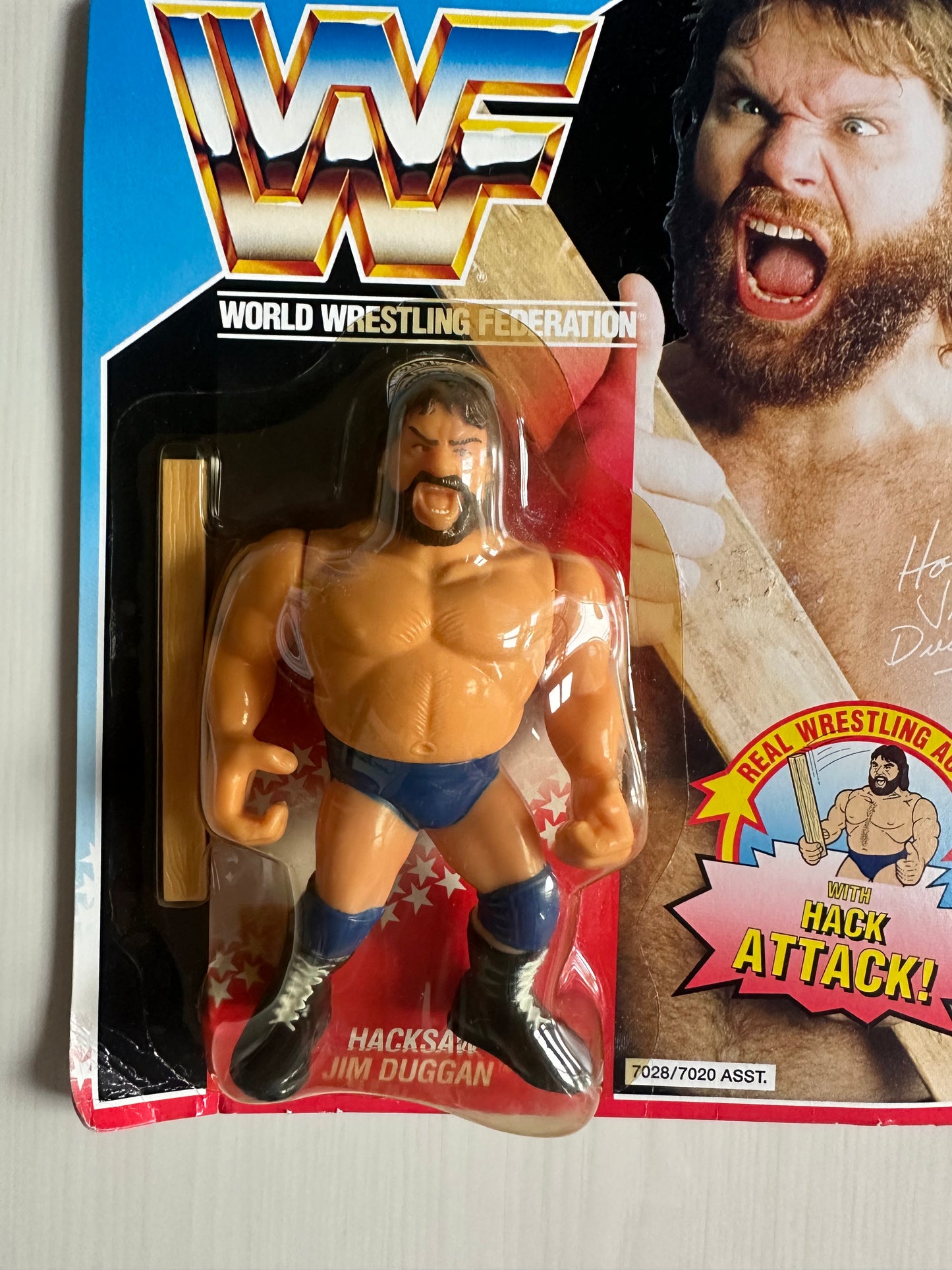 Hacksaw Jim Duggan Series 2 WWF Hasbro MOC figure