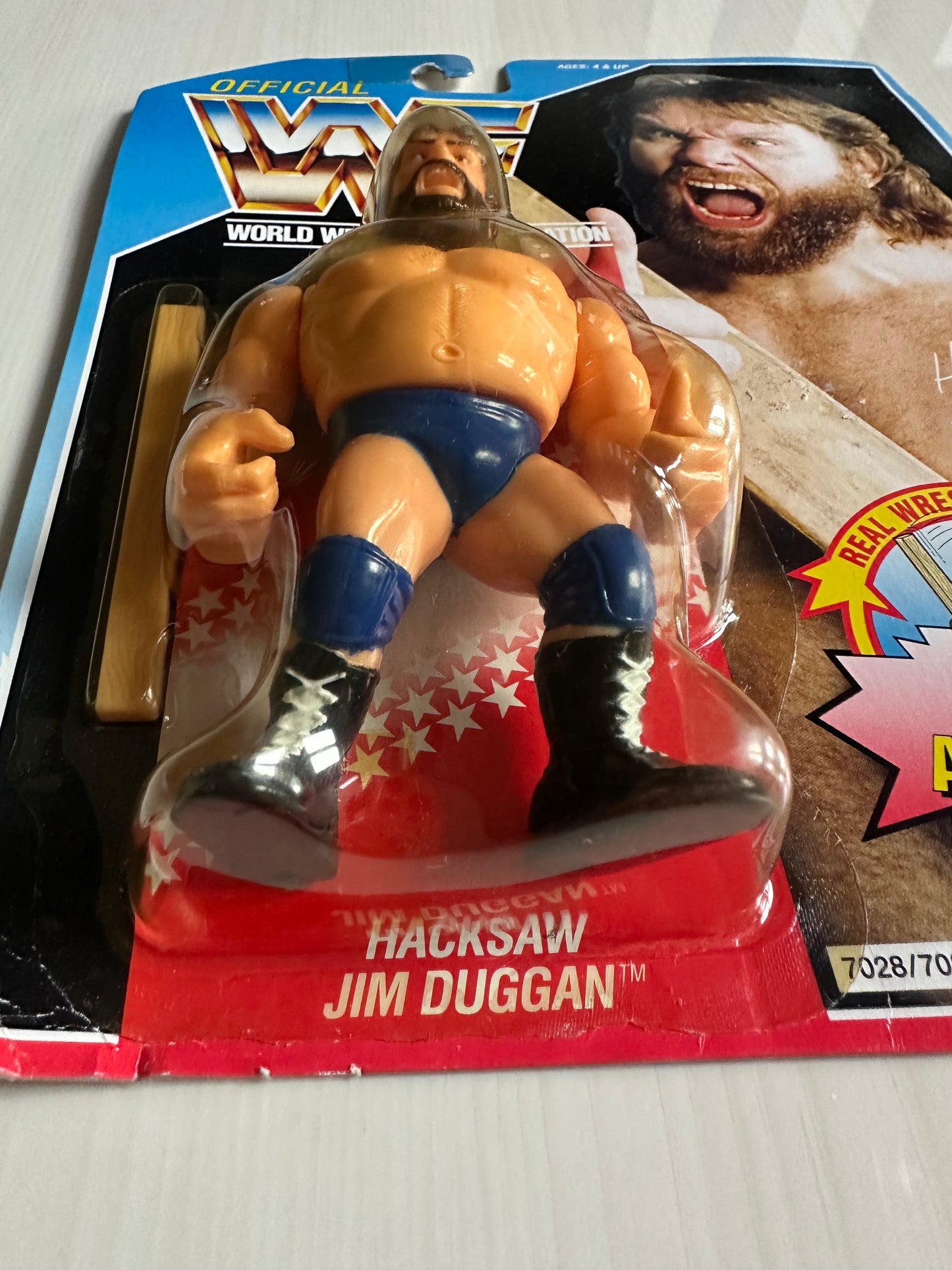Hacksaw Jim Duggan Series 2 WWF Hasbro MOC figure