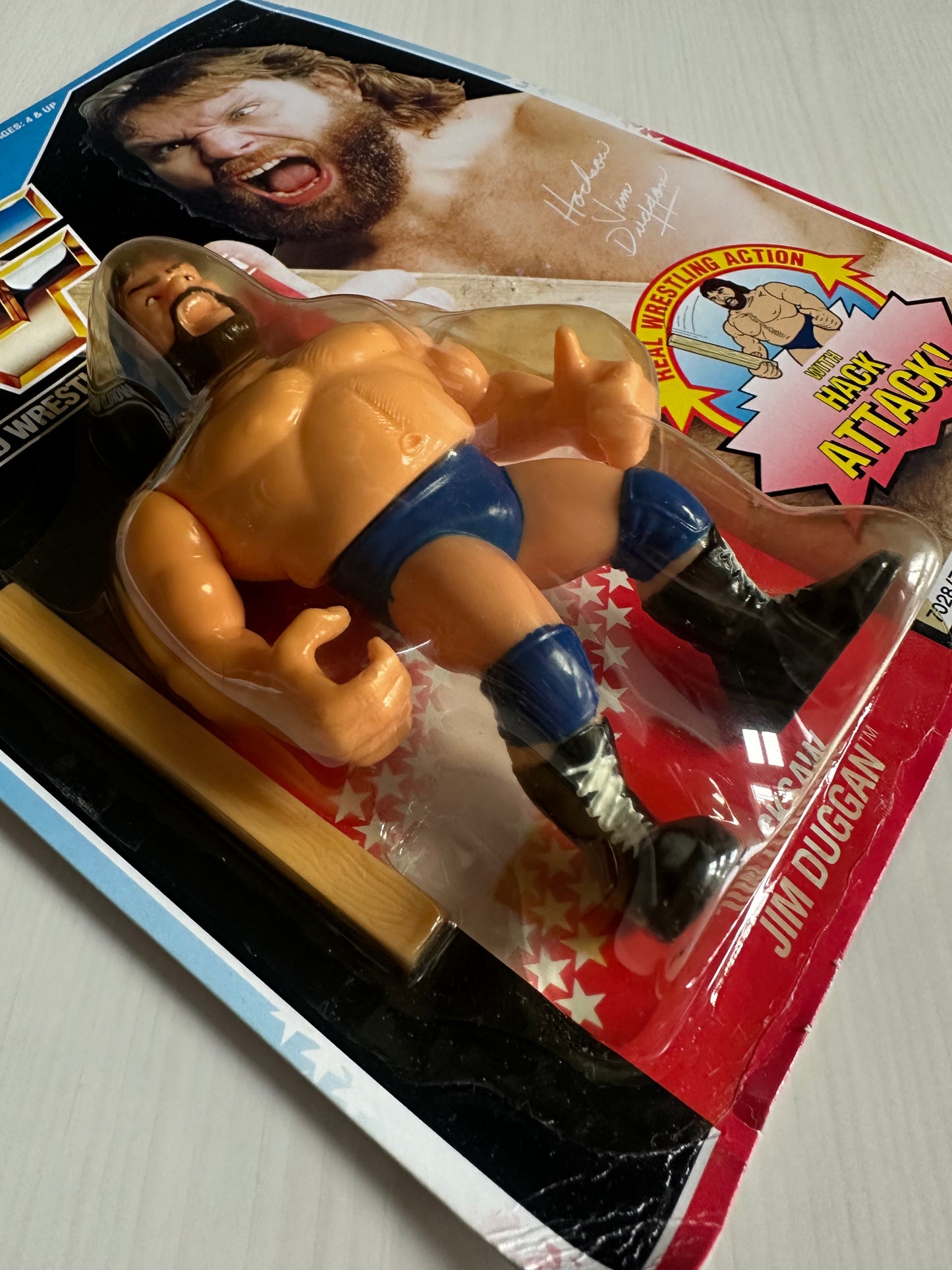 Hacksaw Jim Duggan Series 2 WWF Hasbro MOC figure