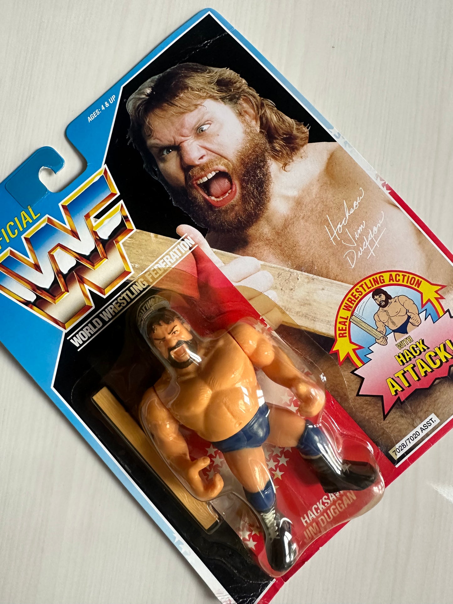 Hacksaw Jim Duggan Series 2 WWF Hasbro MOC figure