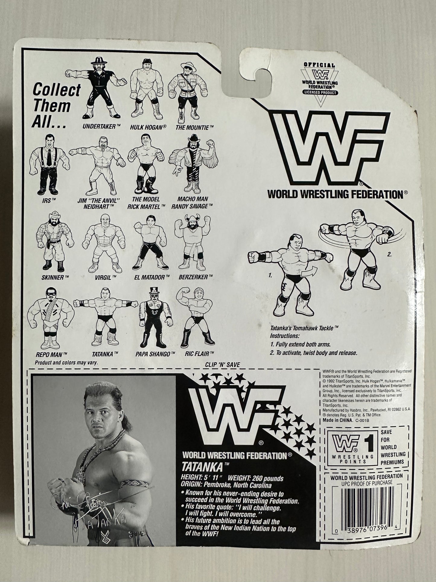 Tatanka Series 6 WWF Hasbro MOC figure