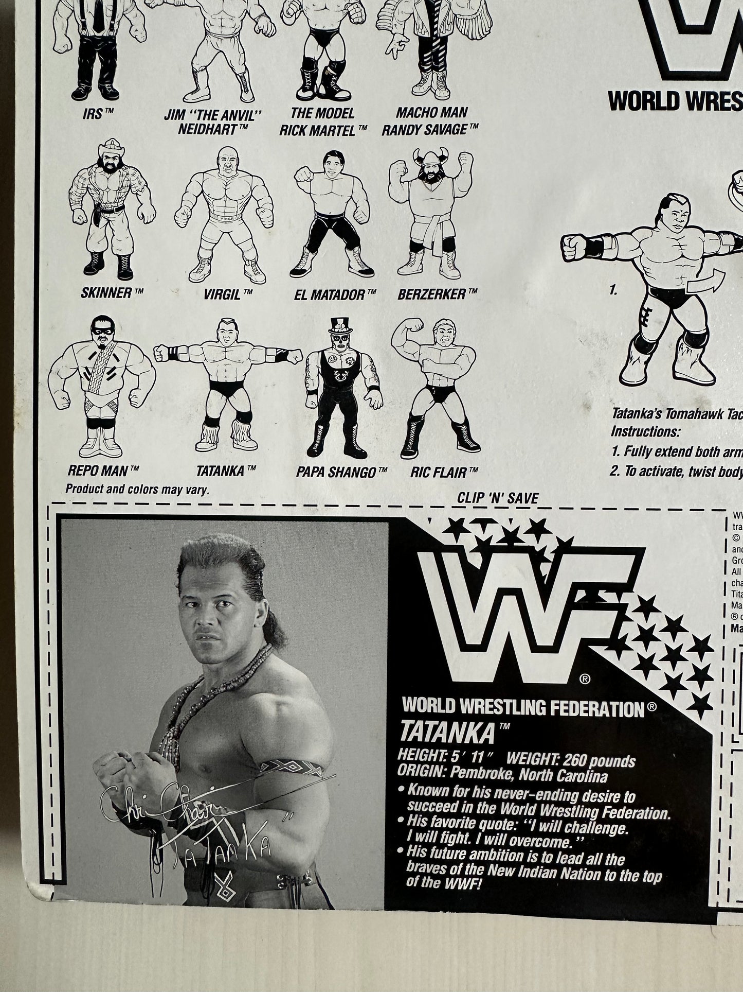 Tatanka Series 6 WWF Hasbro MOC figure