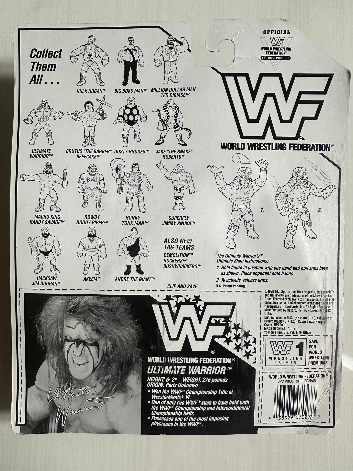 Ultimate Warrior Series 2 WWF Hasbro MOC figure