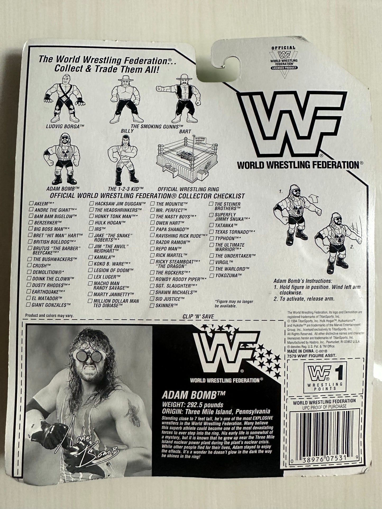 Adam Bomb Series 11 WWF Hasbro MOC figure