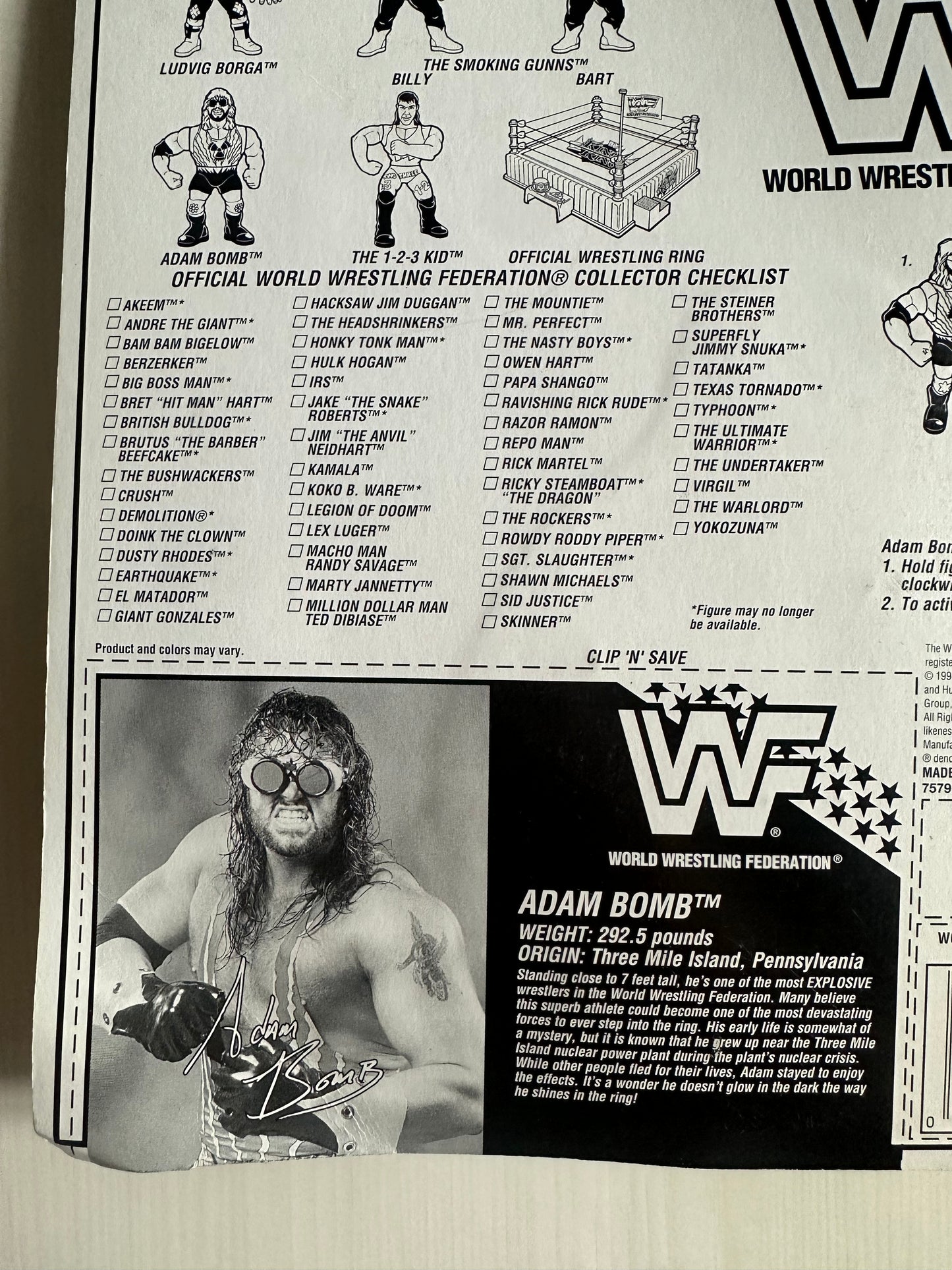 Adam Bomb Series 11 WWF Hasbro MOC figure