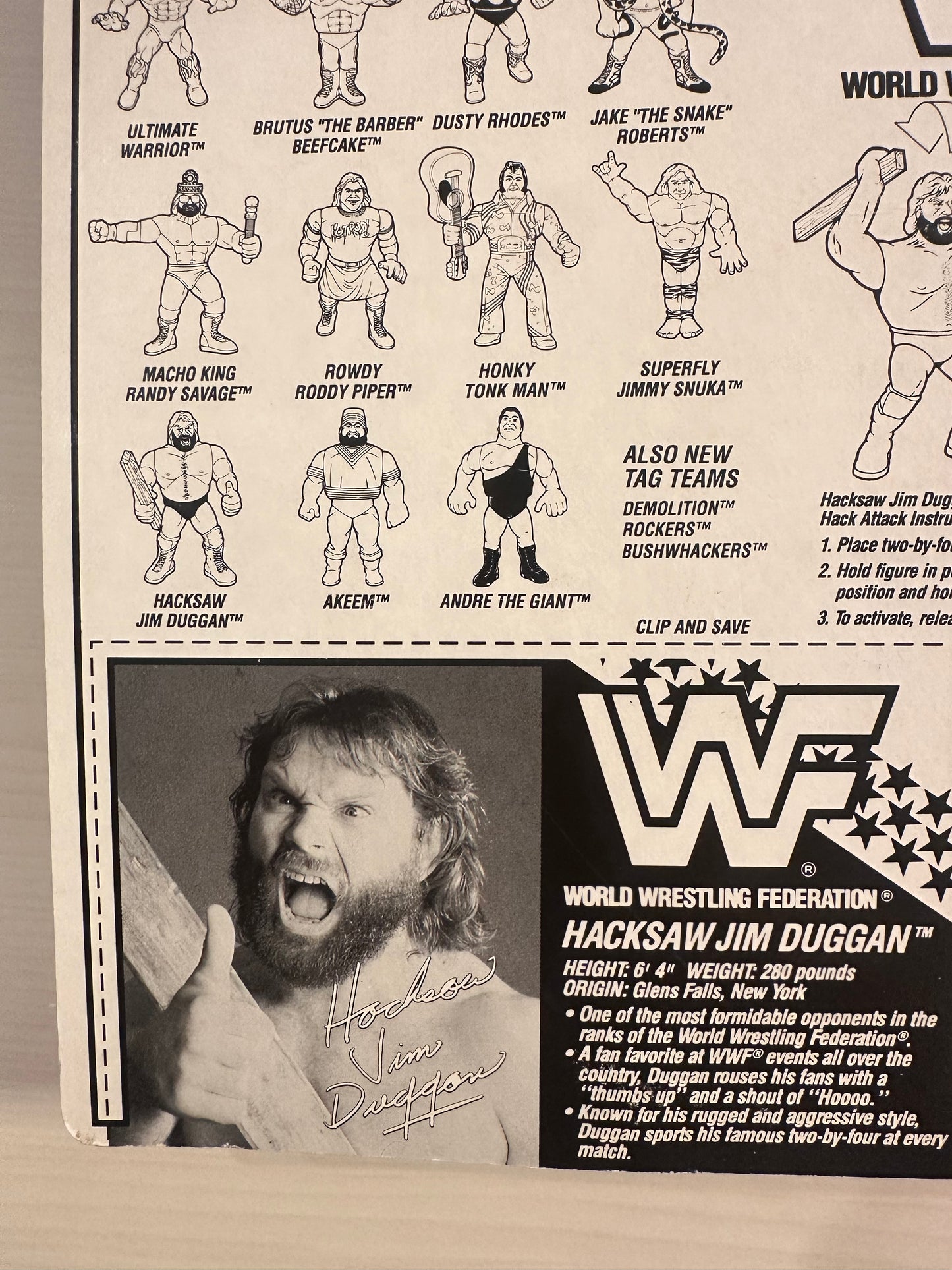 Hacksaw Jim Duggan Series 2 WWF Hasbro