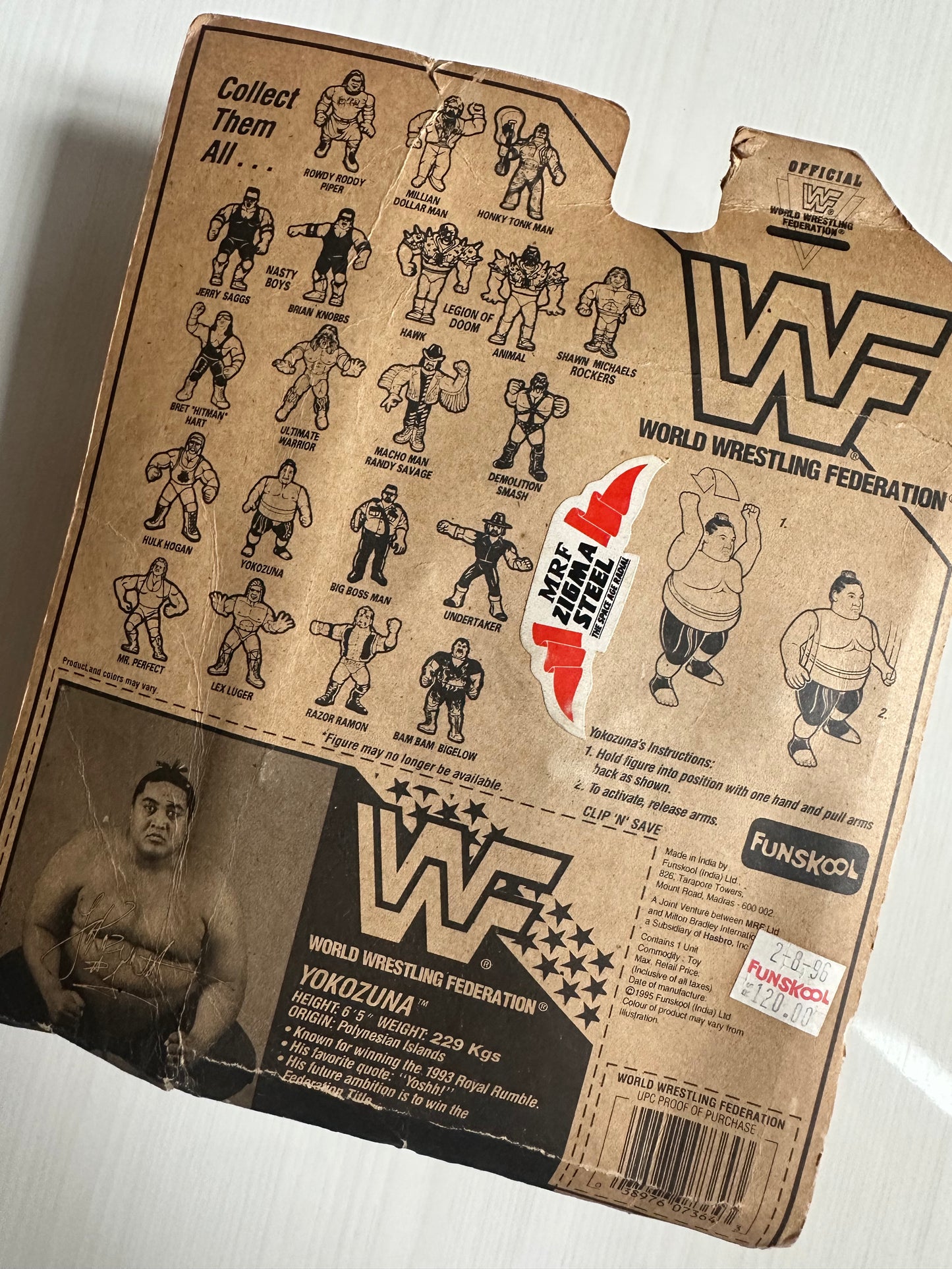 Yokozuna Series 8 WWF Hasbro MOC Funskool figure