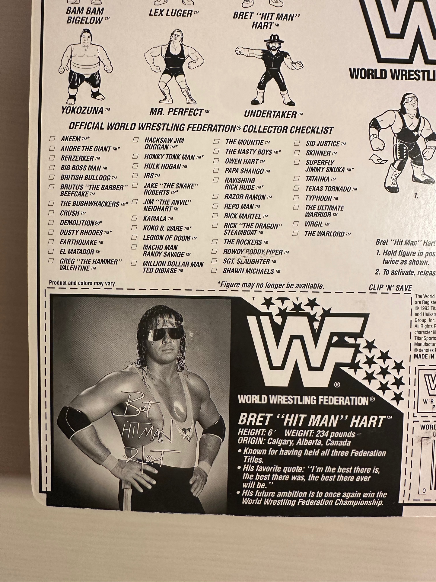 Bret the Hitman Hart Series 8 WWF Hasbro