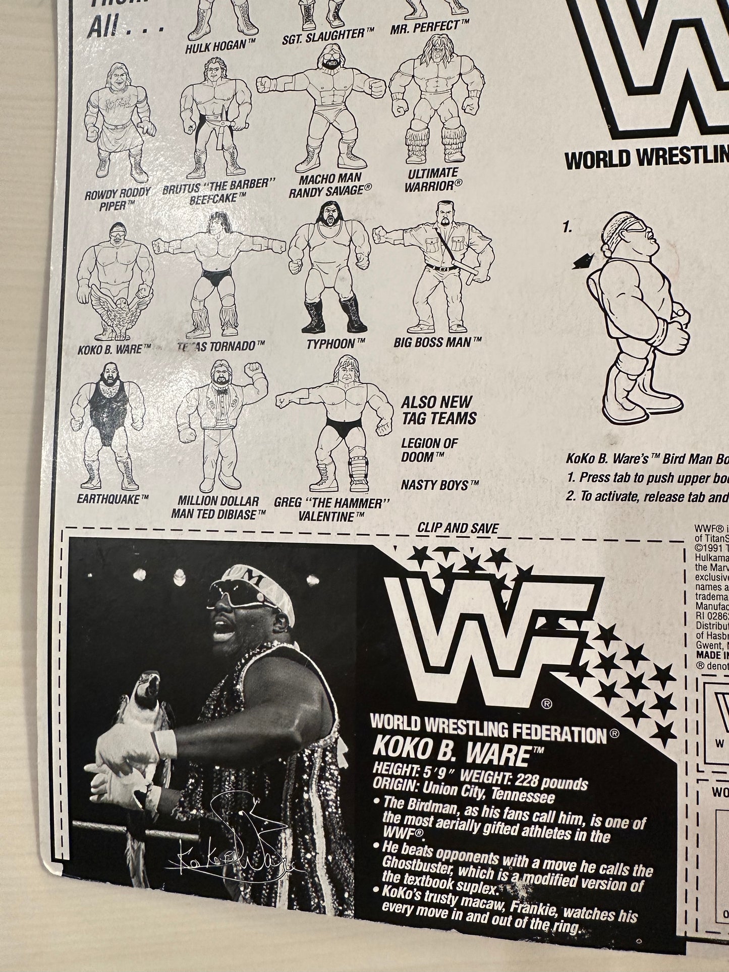 Koko B Ware Series 3 WWF Hasbro