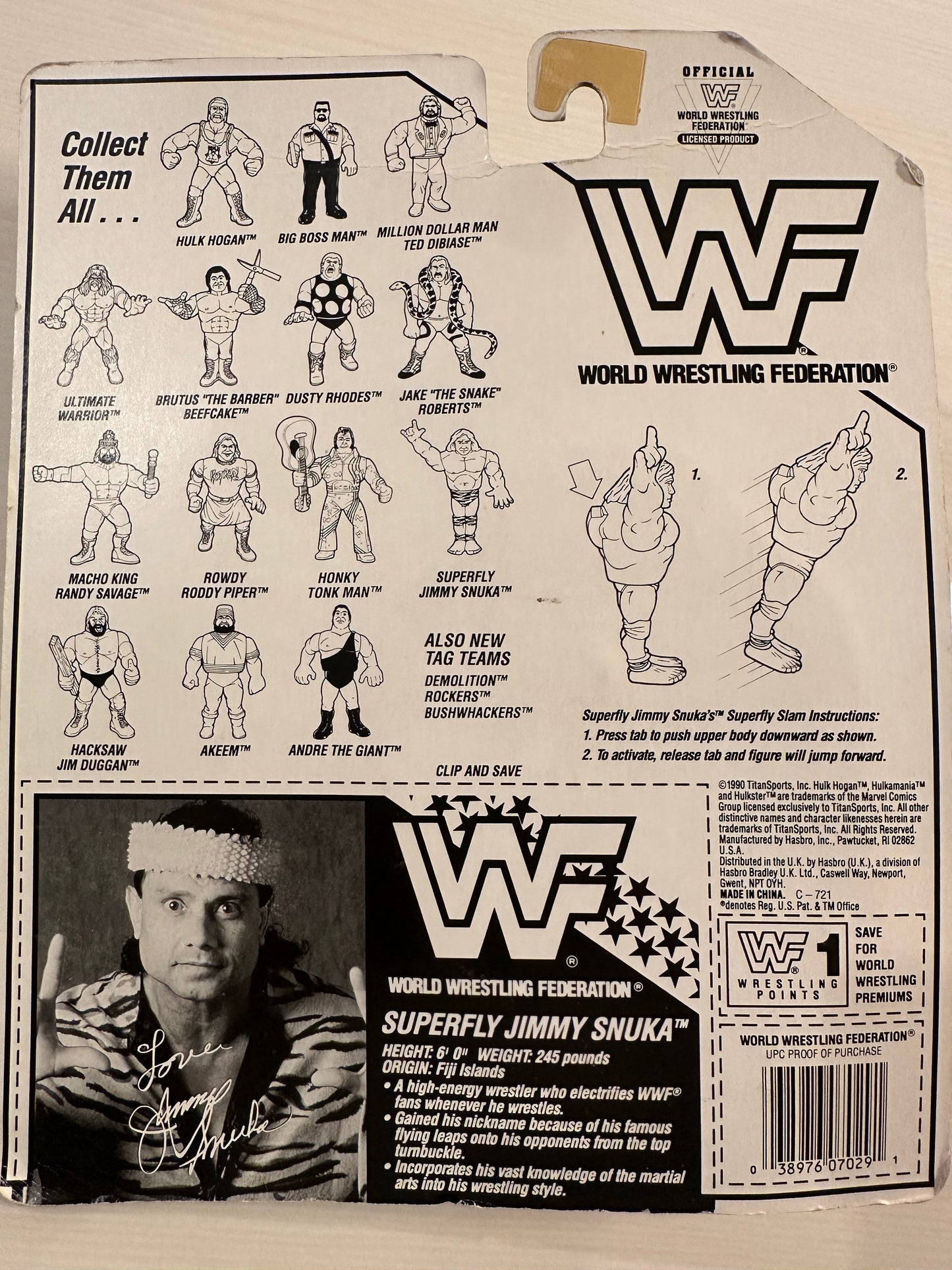 Superfly Jimmy Snuka Series 2 WWF Hasbro