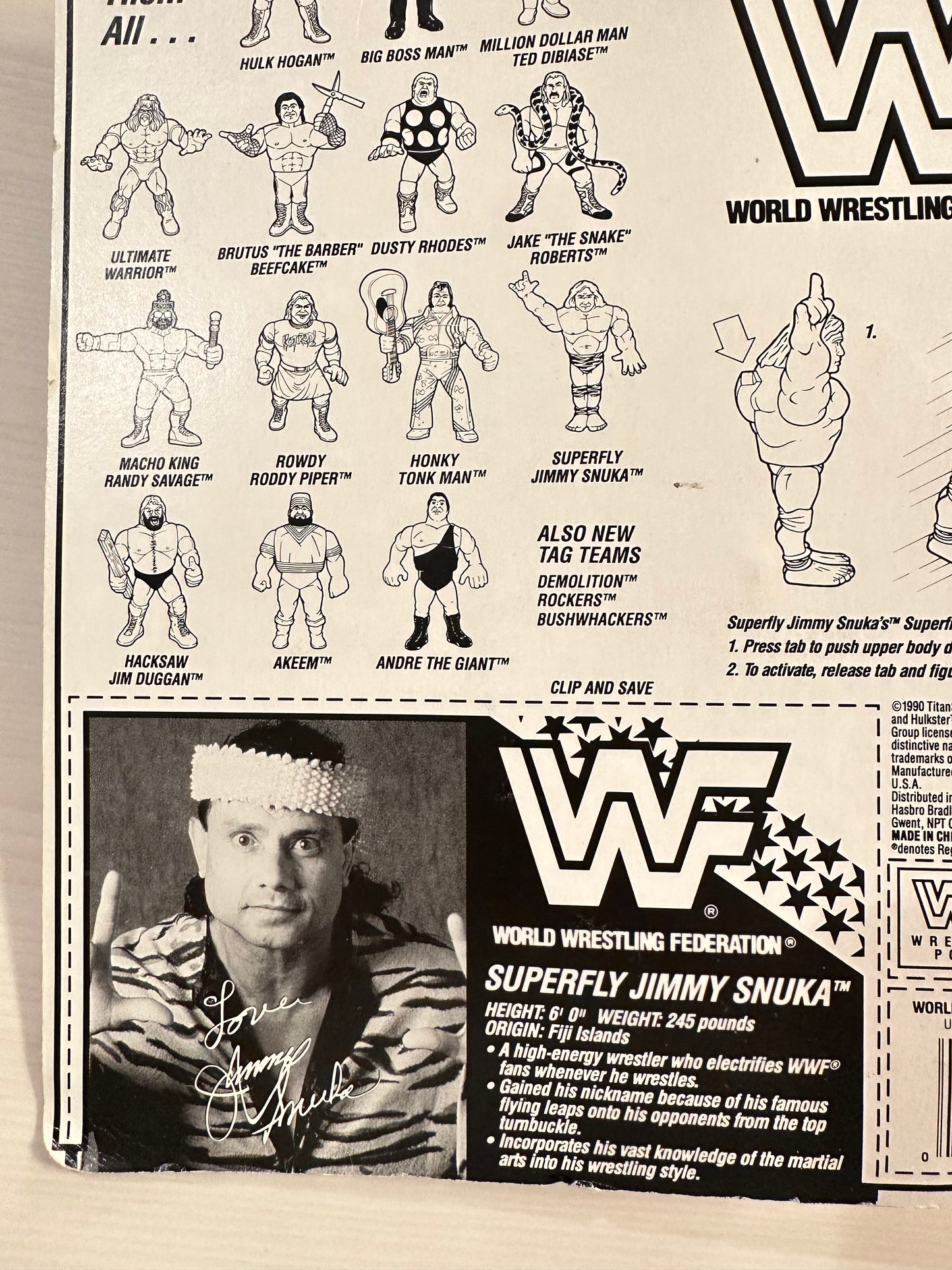 Superfly Jimmy Snuka Series 2 WWF Hasbro
