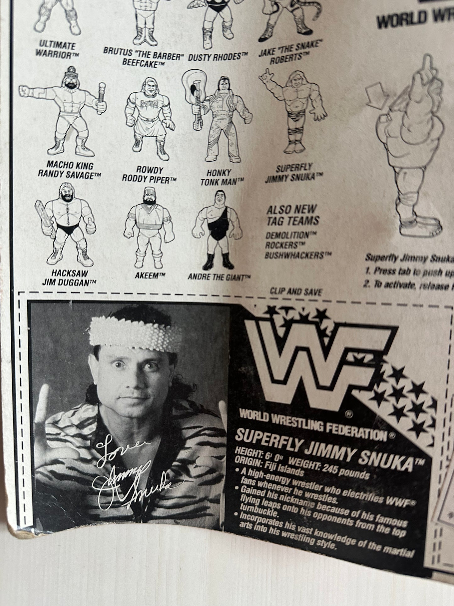 Superfly Jimmy Snuka Series 2 WWF Hasbro MOC Korean variant
