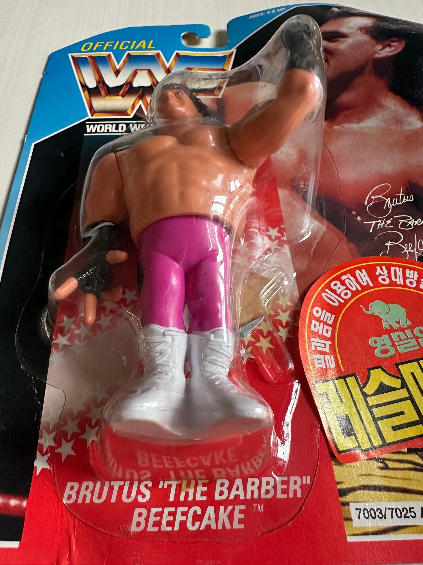 Brutus the Barber Beefcake Series 1 WWF Hasbro MOC Korean variant
