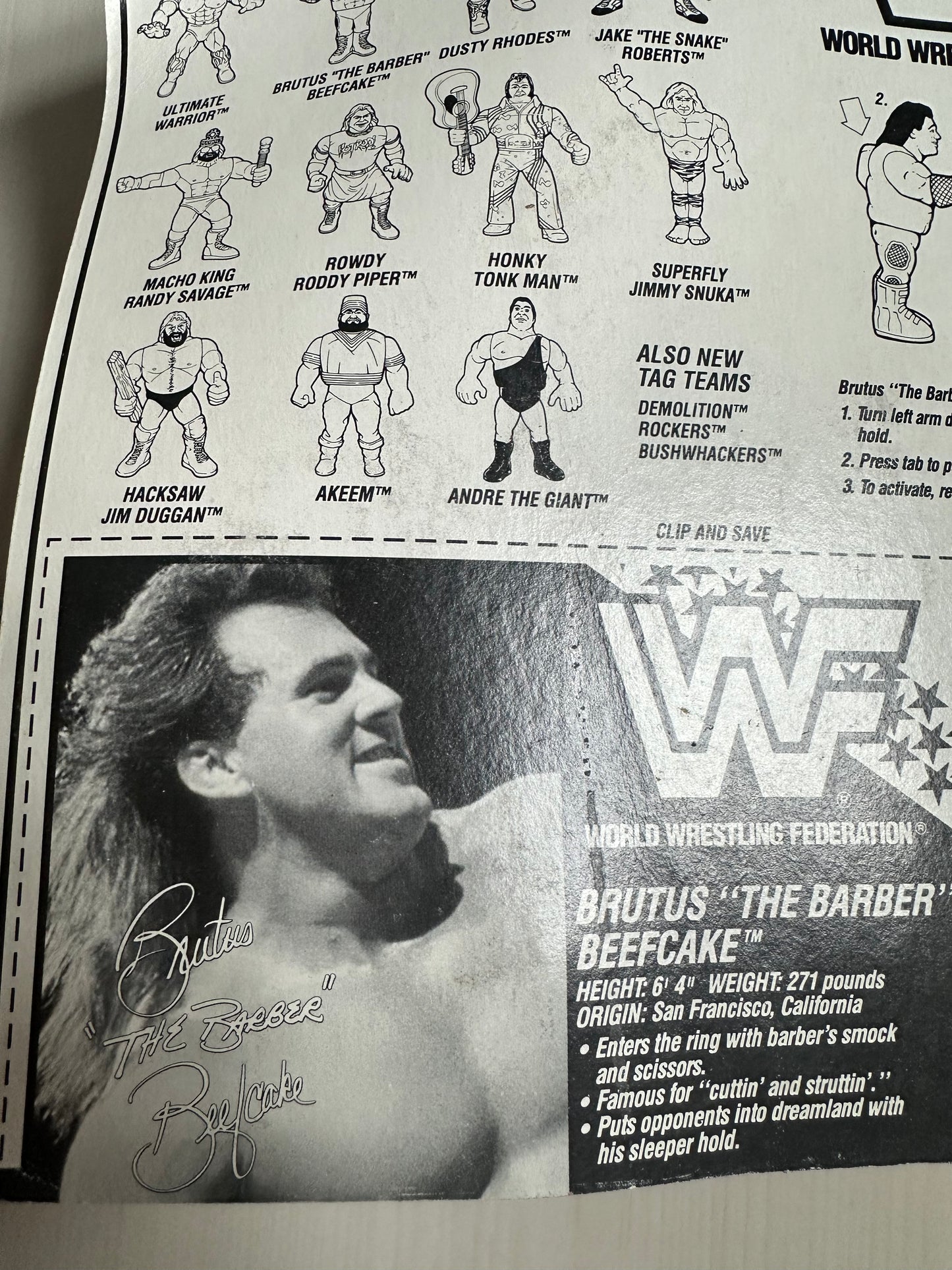 Brutus the Barber Beefcake Series 1 WWF Hasbro MOC Korean variant