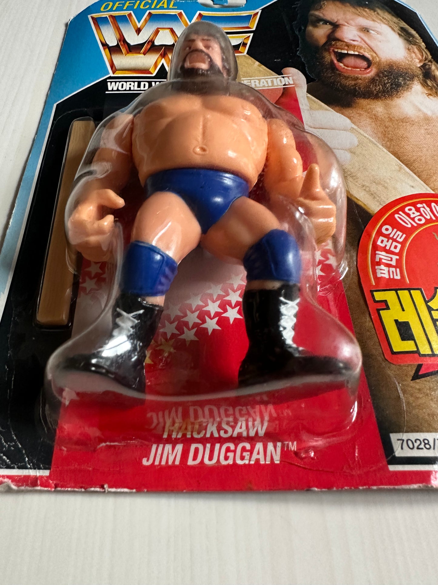 Hacksaw Jim Duggan Series 2 WWF Hasbro MOC Korean variant