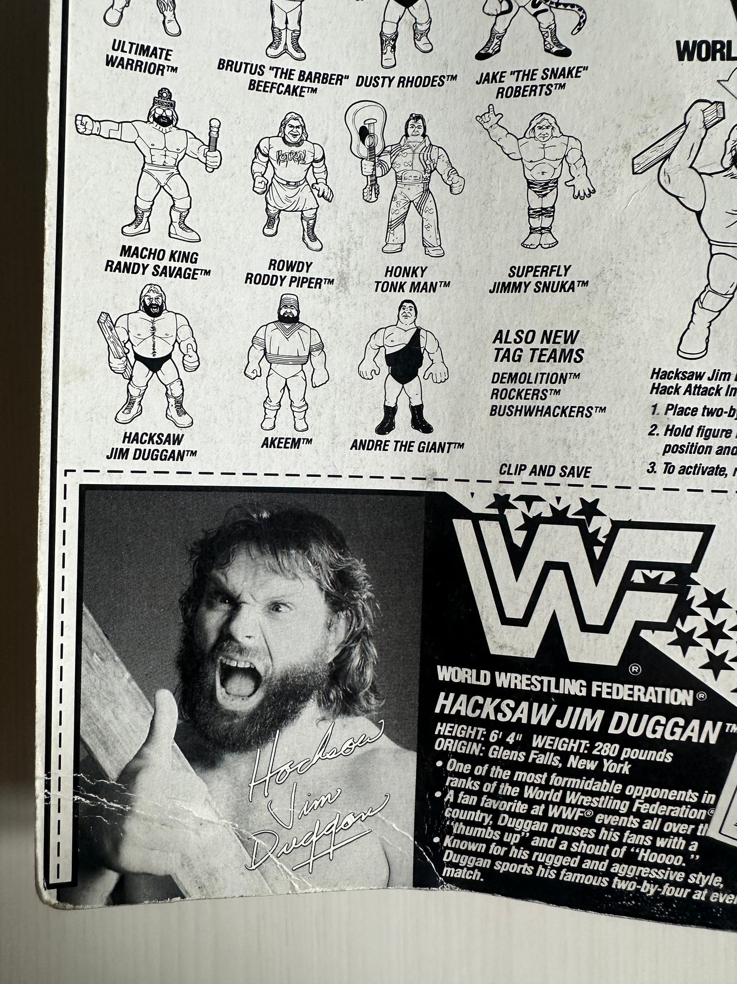 Hacksaw Jim Duggan Series 2 WWF Hasbro MOC Korean variant