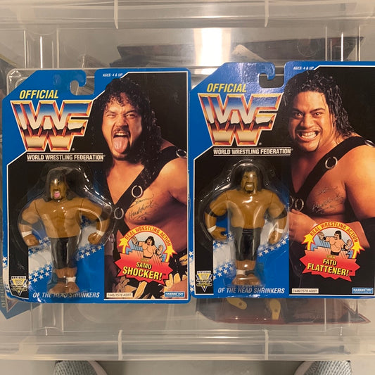 Fatu and Samu Headshrinkers 2 figure set WWF Hasbro