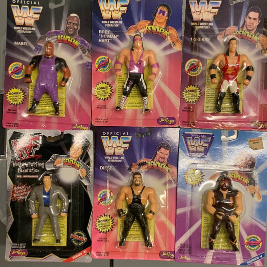 WWF JusToys Bendems 6 figure set