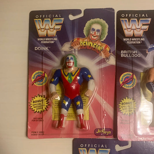 WWF JusToys Bendems 5 figure set